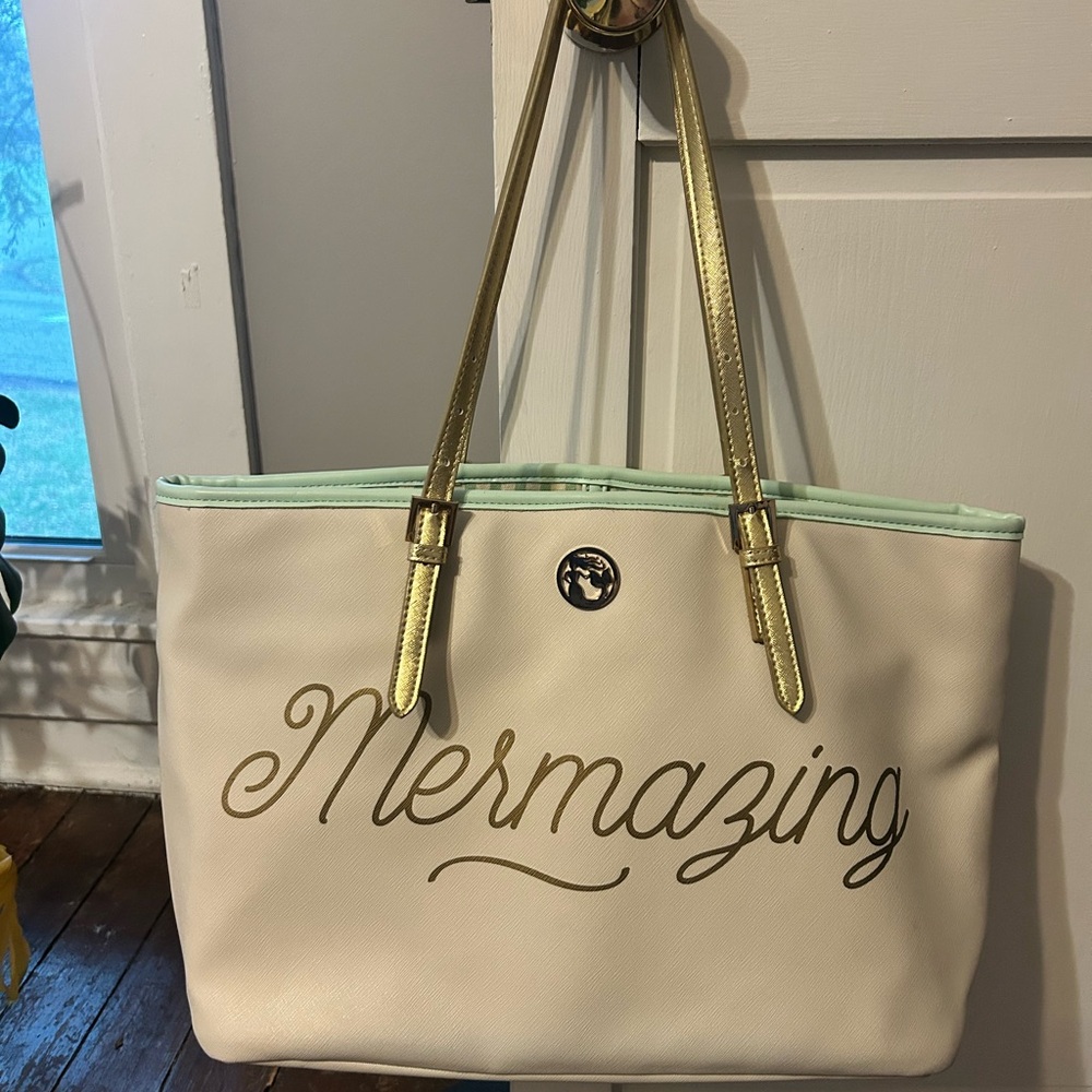 Mermazing Cream and Gold Tote Bag
